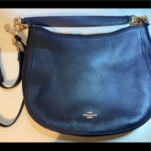 Coach Blue Leather Hobo Bag
